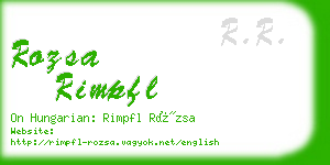 rozsa rimpfl business card